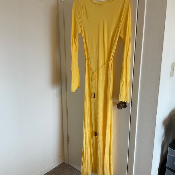 FAITHFULL THE BRAND Bellini Long Sleeve Silk Crepe Maxi Dress In Biscotti - Picture 3 of 6